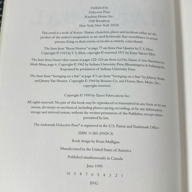 Hannibal (1999) 1st EDT/1st Print