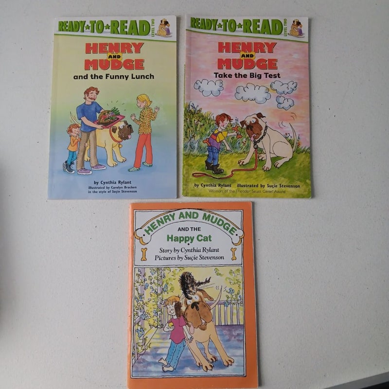 Henry and Mudge 3 Book Bundle: and the Funny Lunch; Take the Big Test; and the Happy Cat