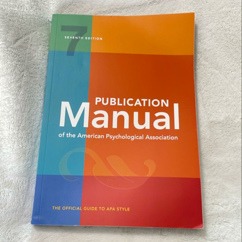 Publication Manual of the American Psychological Association