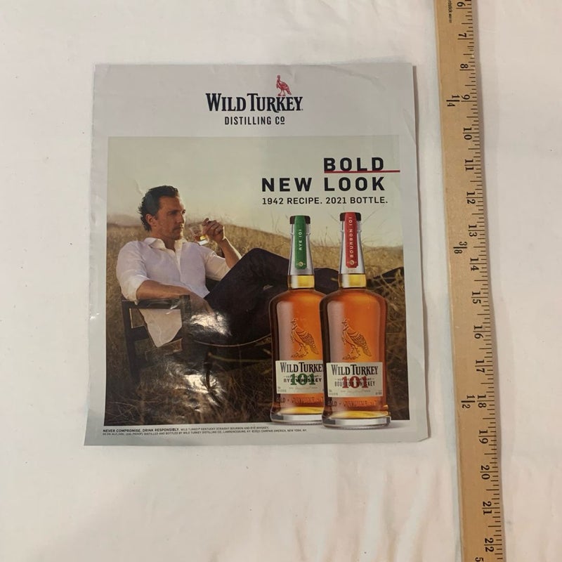 Wild Turkey “Matthew McConaughey” Magazine Ads (3) Total Ads 