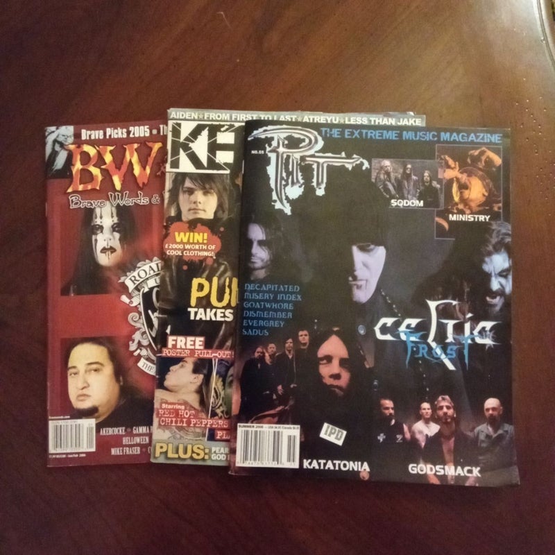 3 issues of Pit, Kerrang and BW&BK magazines