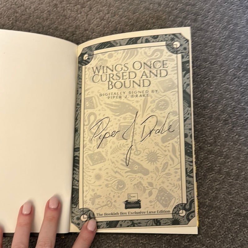 Wings Once Cursed and Bound bookish box special edition signed