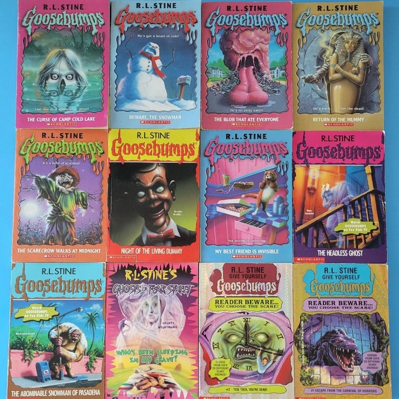 GOOSEBUMPS BOOKS LOT OF 12 ORIGINAL VINTAGE 1990s SCHOLASTIC FEAR STREET BEWARE