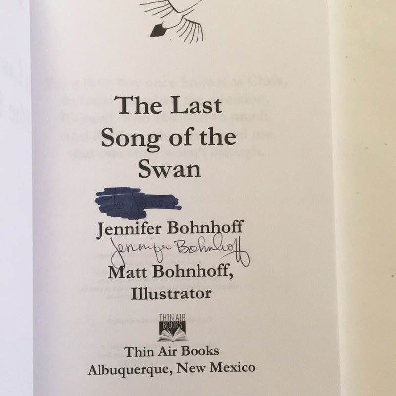 The Last Song of the Swan ~ Signed 