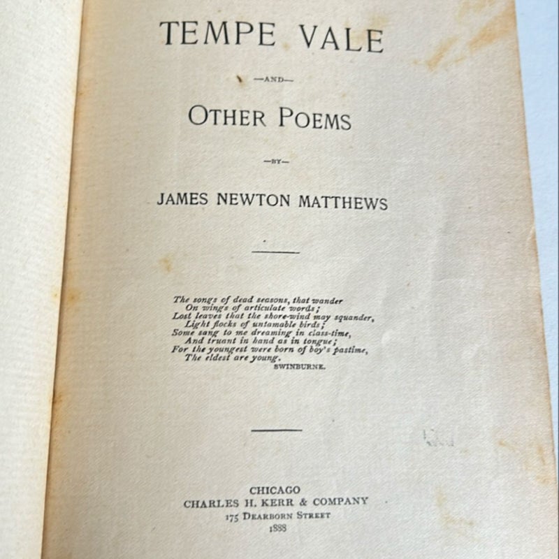 Tempe Vale: And Other Poems