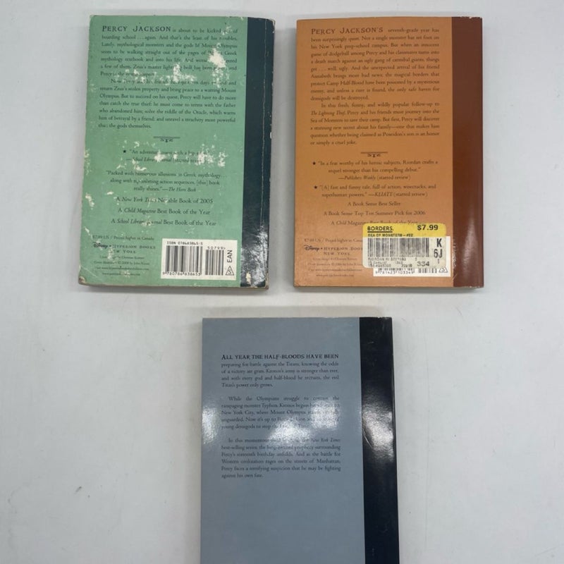 Percy Jackson Books 1, 2, & 5