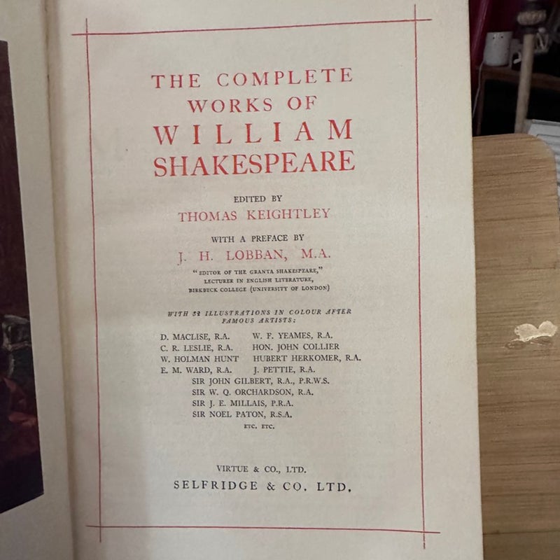 The Complete Works of William Shakespeare Thomas Keightley Illustrated