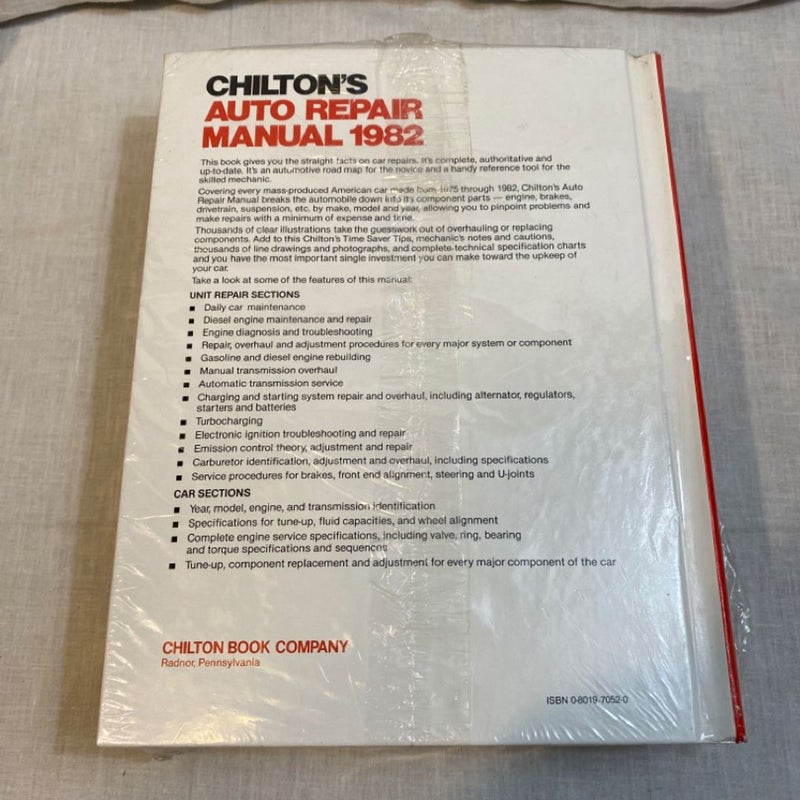 Chilton's Auto Repair Manual 1982