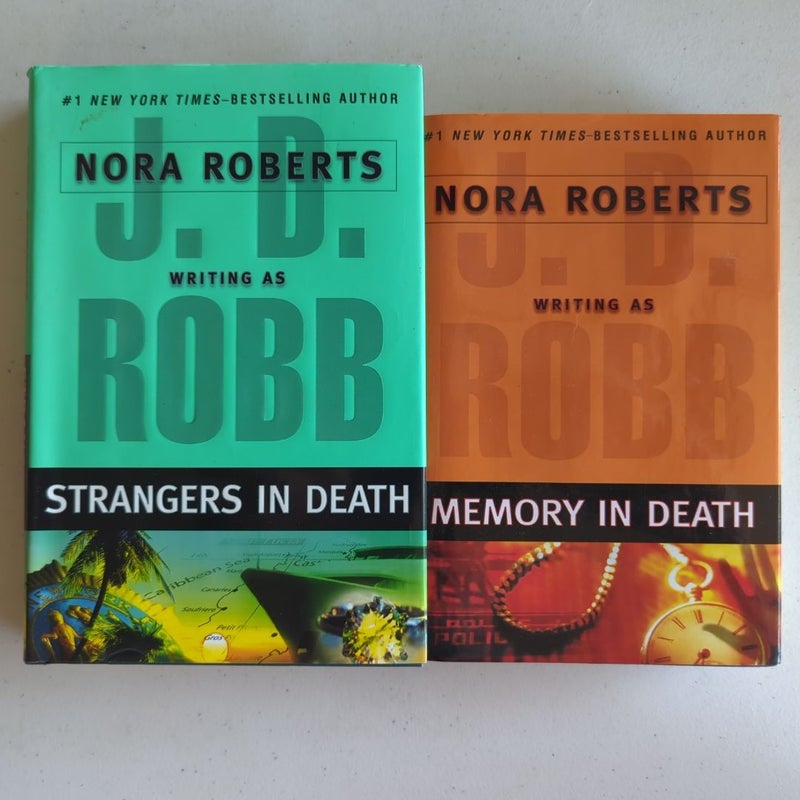 2 J. D. Robb In Death hardbacks: Memory and Strangers 