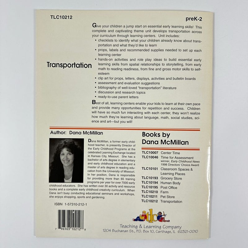 Transportation, Theme Units and Learning Centers, PreK-2 Teacher Resource