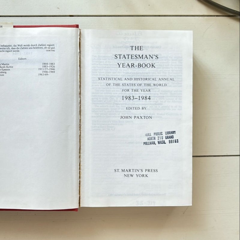 The Statesman's Year-Book, 1983-1984