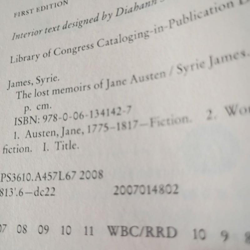 The Lost Memoirs of Jane Austen
