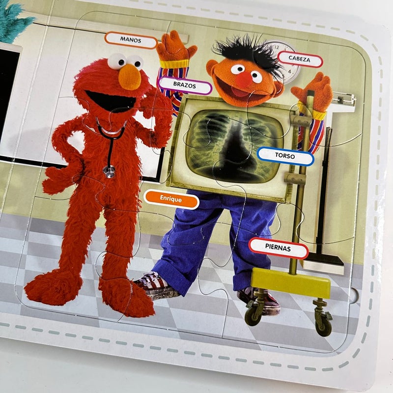 Spanish Plaza Sesamo Los oficios de Elmo Sera Doctor with Puzzles