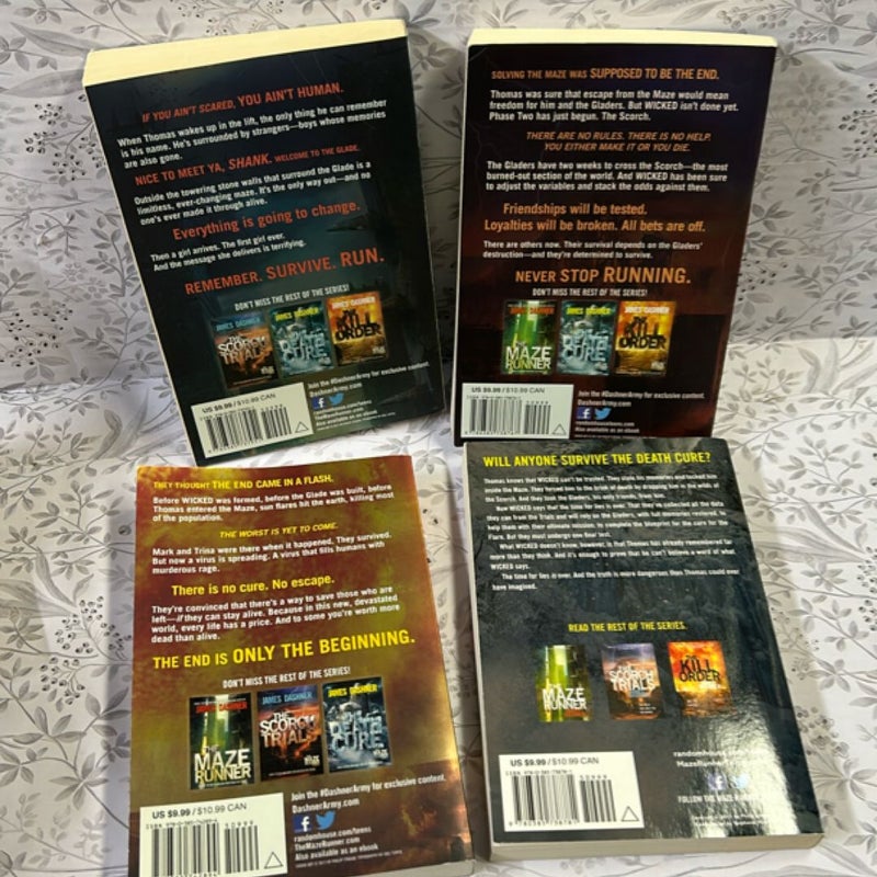 The Maze Runner 4 Paperback bundle 