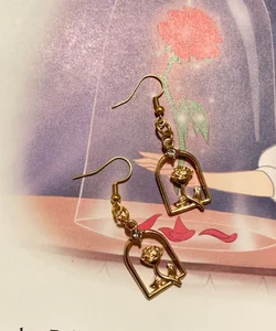 Beauty and the Beast Rose Inspired Earrings