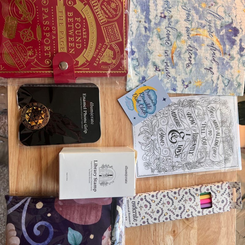 Lot of OwlCrate and Illumicrate bookish items