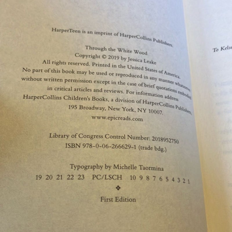 Through the White Wood * 1st edition *