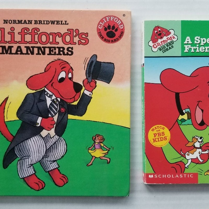 CLIFFORD THE BIG RED DOG 12 BOOK LOT NORMAN BRIDWELL PBS HC/PB & STICKERS SPANISH