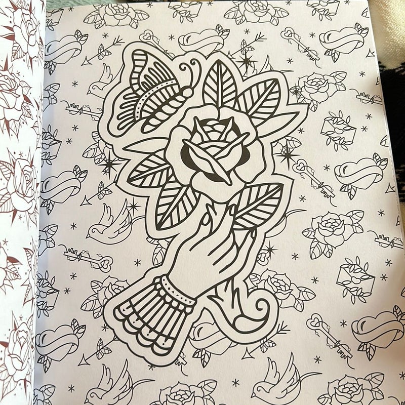 Vintage Tattoo Coloring Book
