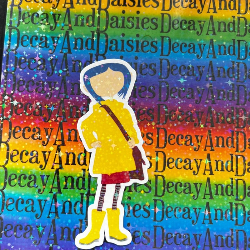Inspired Faceless Coraline Holographic Sticker