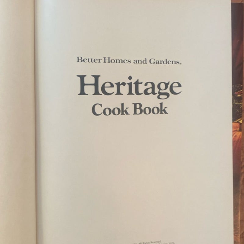 Better Homes and Gardens Heritage Cook Book