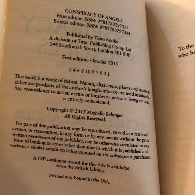 Conspiracy of Angels (Novels of the Shadowside)