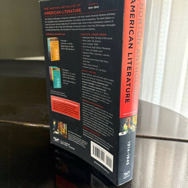 The Norton Anthology of American Literature (Ninth Edition) (Vol. D)