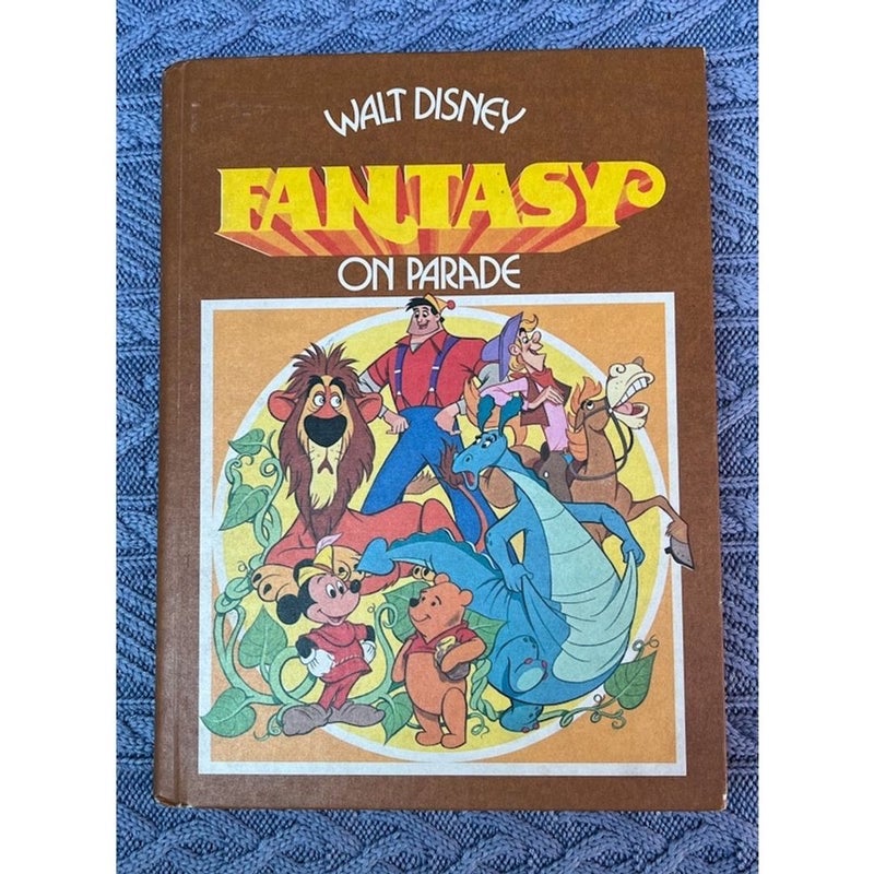 Three [3] Vintage Walt Disney: Fantasy on Parade |  Great Moments in Fiction | Adventures in Fact 1977 Activity & Storybooks