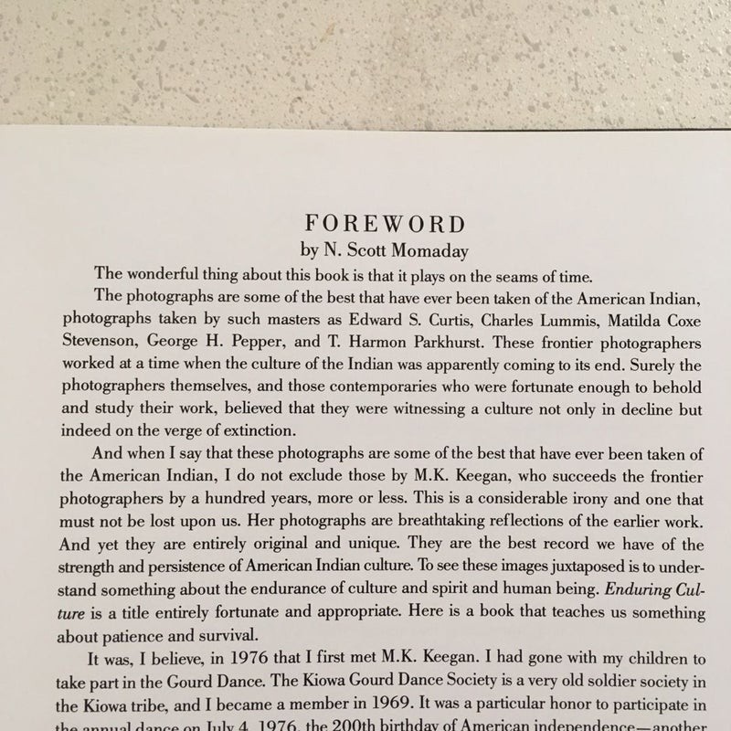 SIGNED ~ Enduring Culture : A Century of Photography of the Southwest Indians ~ Foreword by N. Scott Momaday