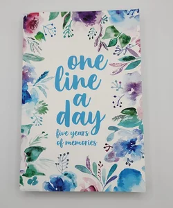 One Line a Day: Five Years of Memories, Floral Watercolor, 6x9 Diary, Dated and Lined Book