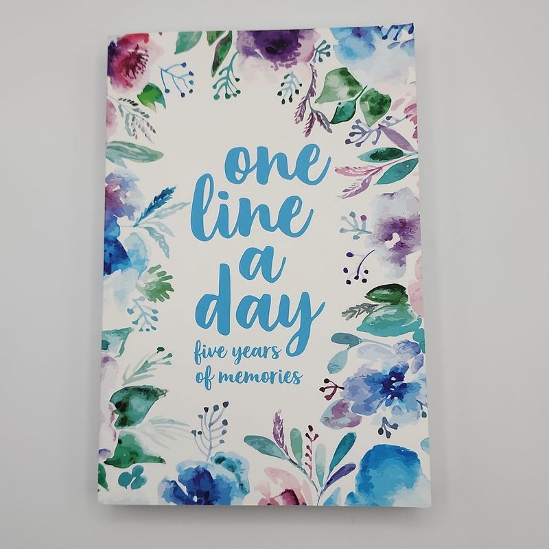 One Line a Day: Five Years of Memories, Floral Watercolor, 6x9 Diary, Dated and Lined Book