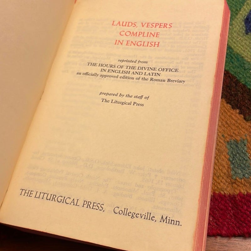 Lauds Vespers Compline (1965)