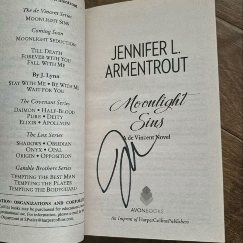 Moonlight Sins - signed by author 