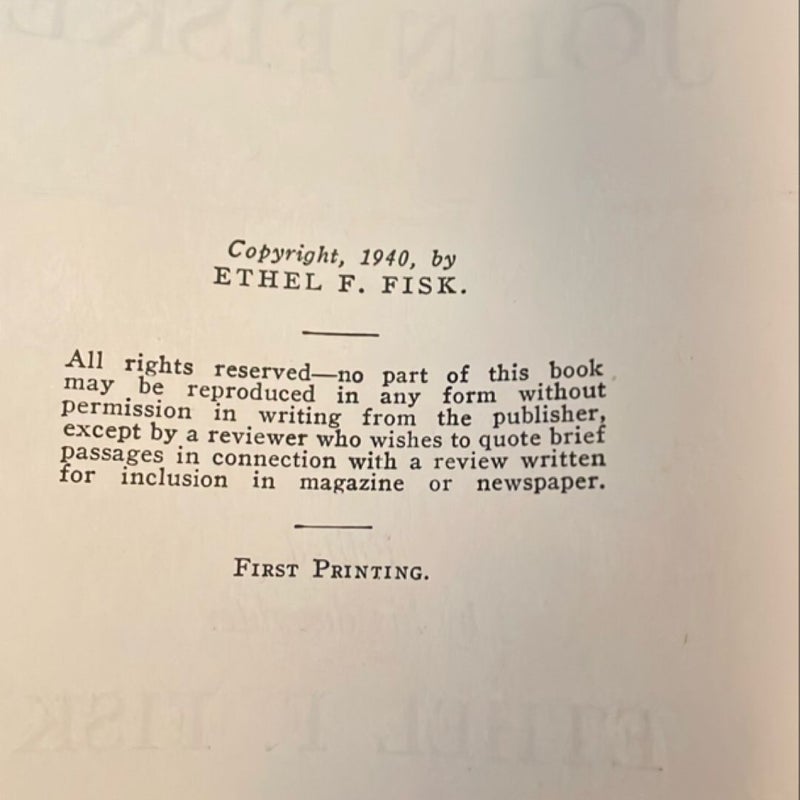 The Letters of John Fiske (1940)