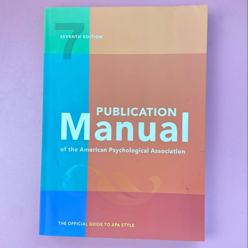 Publication Manual of the American Psychological Association