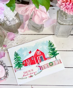 Discontinued 4x5 Home for the Holidays Watercolor Art Print