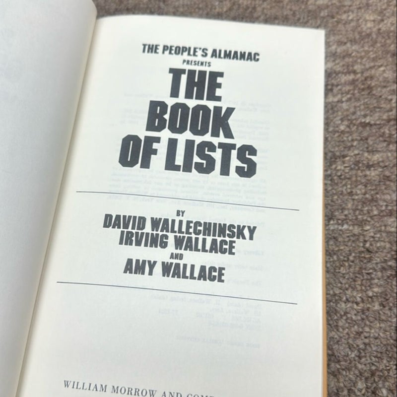 The People's Almanac Presents the Book of Lists