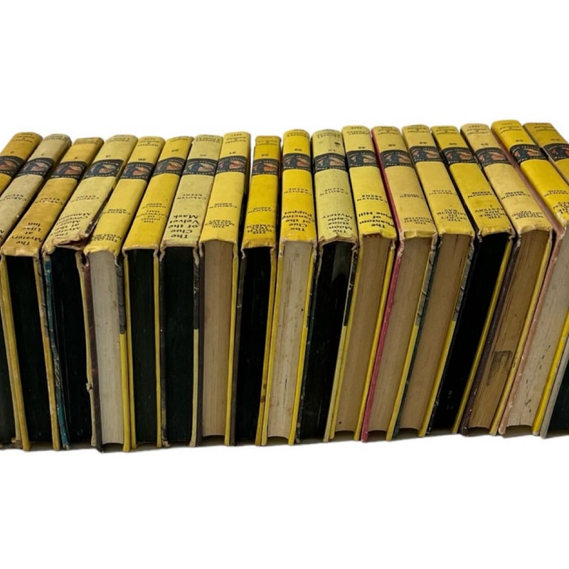Lot of 18 Different Nancy Drew Books Vintage "Matte" Covers Yellow Spine