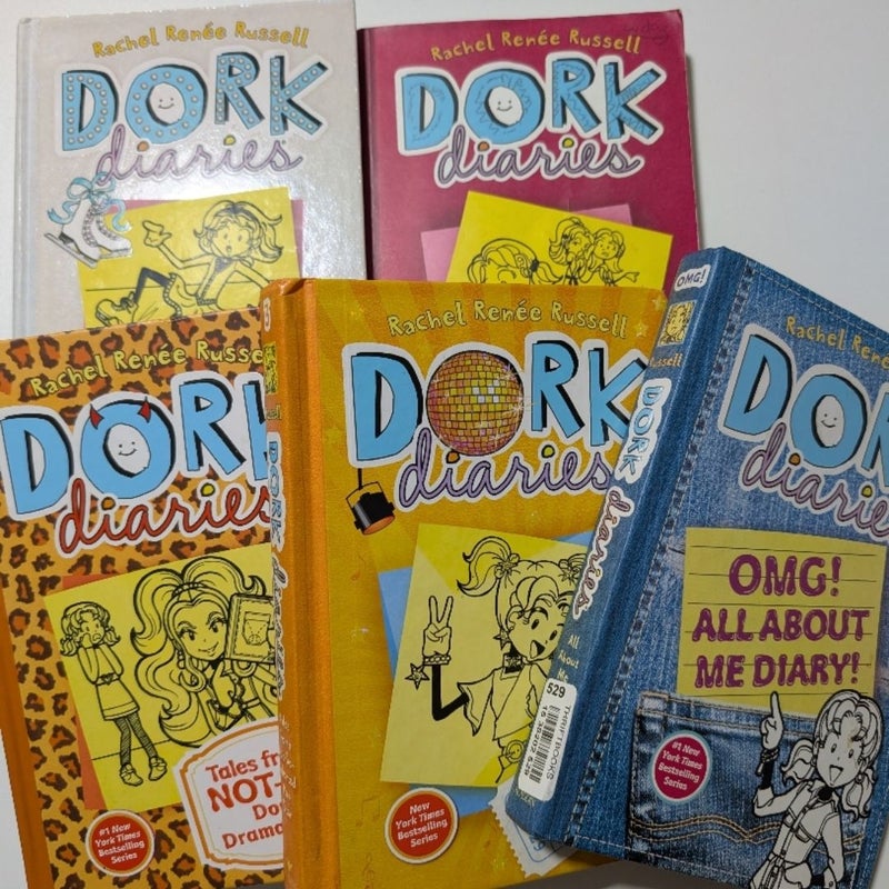 Lot Of 5 Dork Diaries Books By Rachel Renee Russell