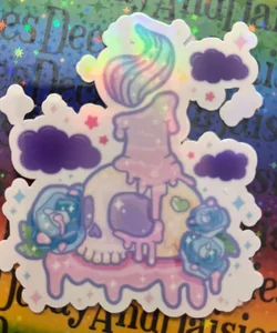 Pastel Goth Beauty in Darkness Holographic Sticker