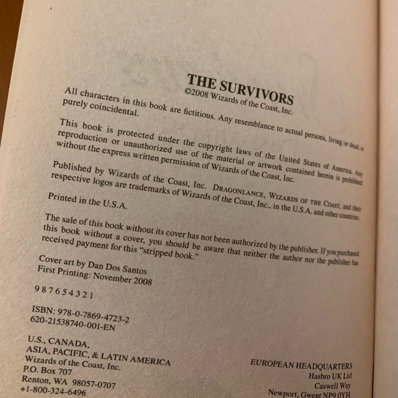 DragonLance: The Anvil of Time 1 & 2: The Sellsword, The Survivors, First Edition First Printing