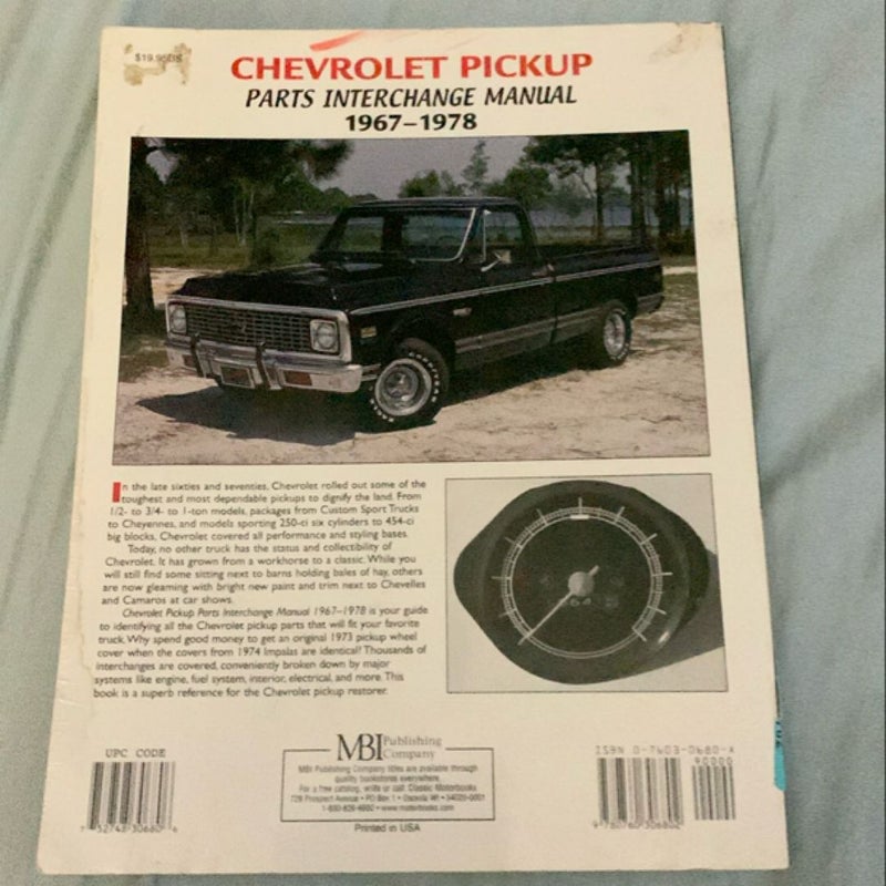Chevrolet Pickup Parts Interchange Manual 1967-1978