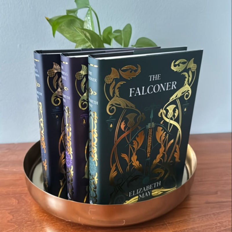 The Falconer trilogy Illumicrate exclusive edition, The Falconer, The Vanishing Throne, The Fallen Kingdom