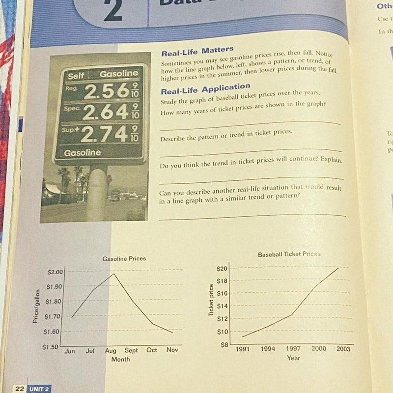 Top Line Math: Data, Tables and Graphs