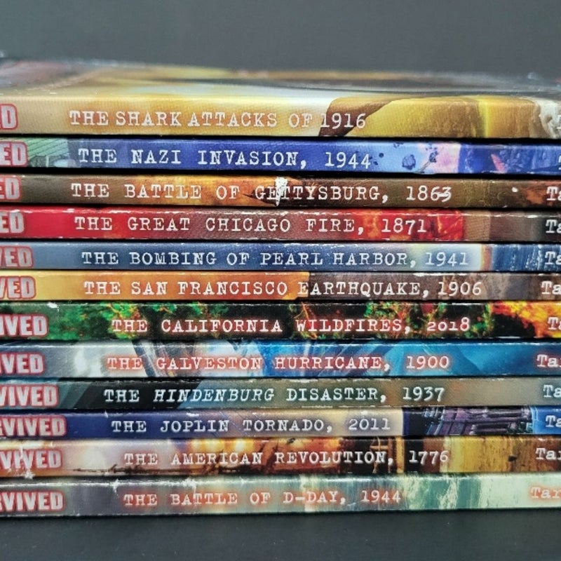 I SURVIVED LOT OF 12 SCHOLASTIC PAPERBACK BOOKS BY LAUREN TARSHIS NO DUPLICATES 