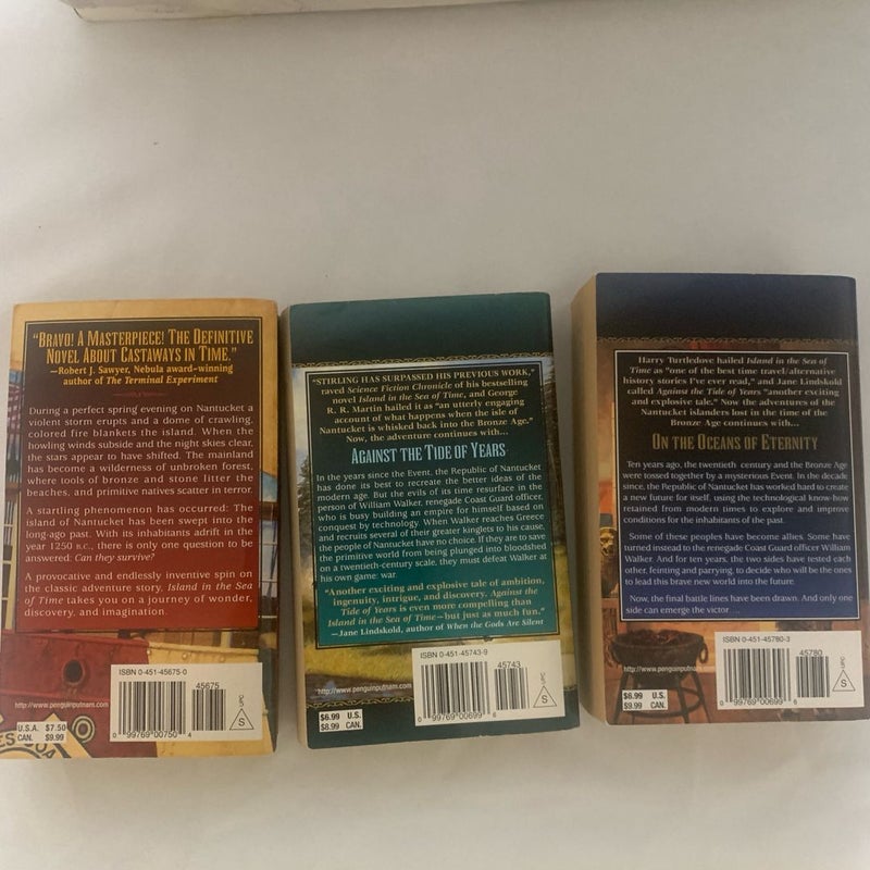 LOT OF 3 S.M. STIRLING PAPERBACK BOOKS OCEANS OF ETERNITY-AGAINST THE TIDE YEARS