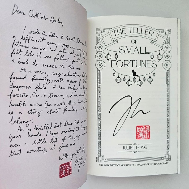 The Teller Of Small Fortunes SIGNED By Julie Leong Owlcrate Special Edition NEW
