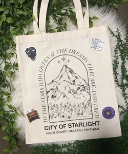 A Court of Thorns and Roses City of Starlight Tote Bag & Stickers