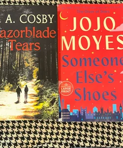 Large print bundle: Razorblade Tears and Someone Else’s Shoes