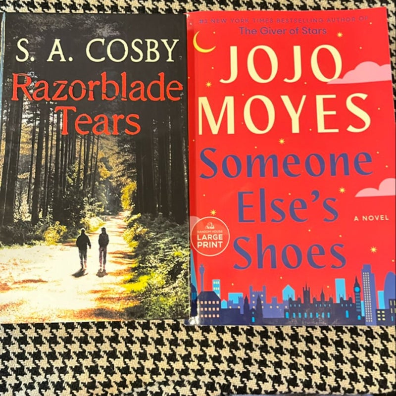 Large print bundle: Razorblade Tears and Someone Else’s Shoes